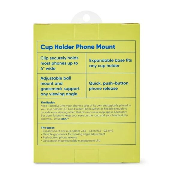 drive onn. Expandable Smartphone Gooseneck Cup Holder Phone Mount, Black - Picture 4 of 5